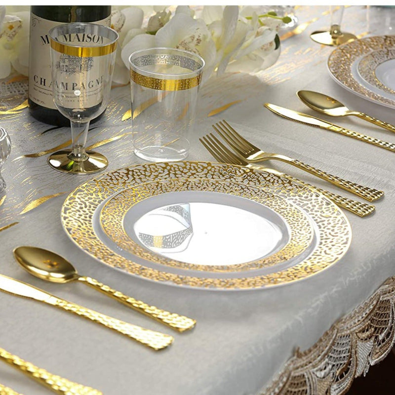 Load image into Gallery viewer, Glamour Collection Extra Heavyweight Disposable Tea Spoons Gold Tablesettings Decorline
