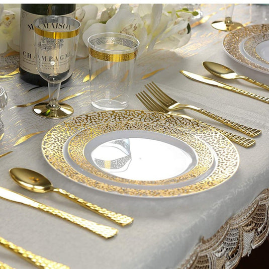 Glamour Collection Extra Heavyweight Disposable Tea Spoons Gold Tablesettings Decorline