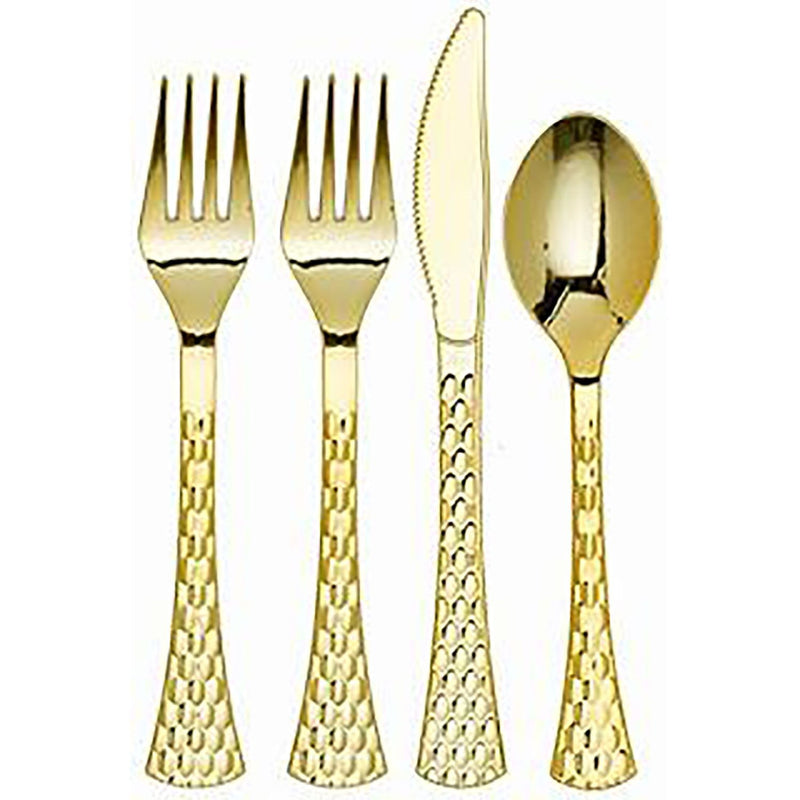 Load image into Gallery viewer, Glamour Collection Extra Heavyweight Disposable Knives Gold Tablesettings Decorline
