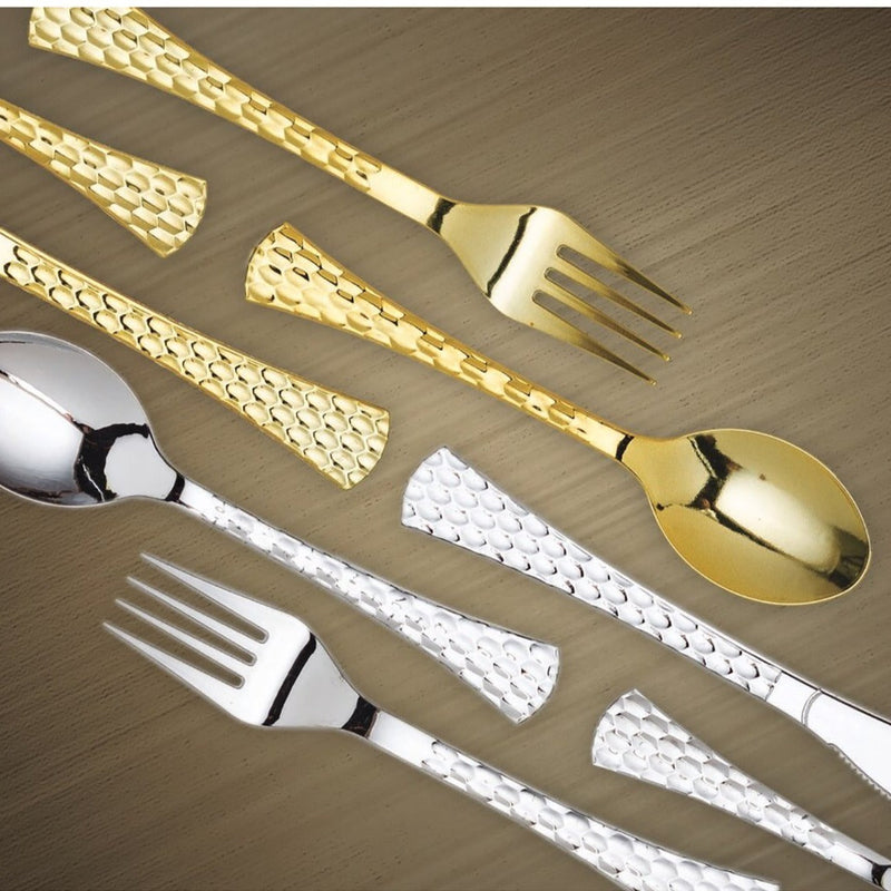 Load image into Gallery viewer, Glamour Collection Extra Heavyweight Disposable Tea Spoons Gold Tablesettings Decorline
