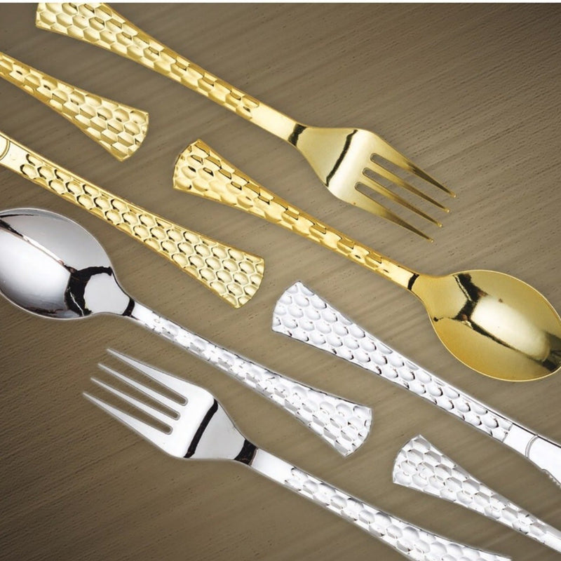 Load image into Gallery viewer, Glamour Collection Extra Heavyweight Disposable Table Spoons Gold Tablesettings Decorline
