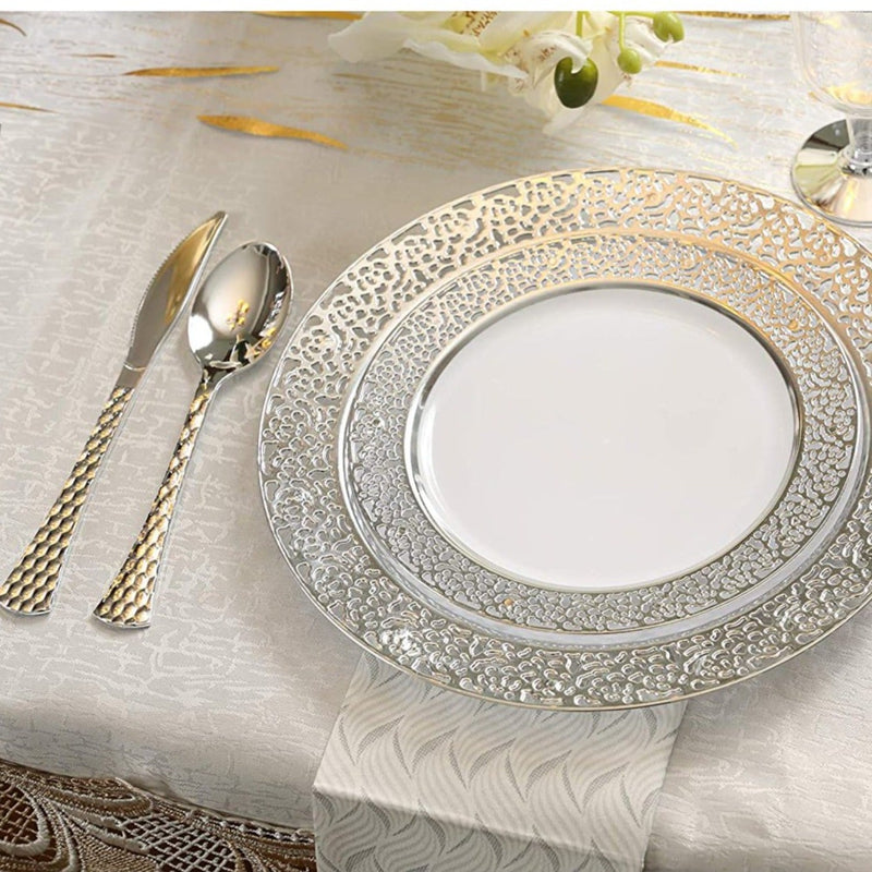 Load image into Gallery viewer, Glamour Collection Extra Heavyweight Disposable Knives Silver Tablesettings Decorline
