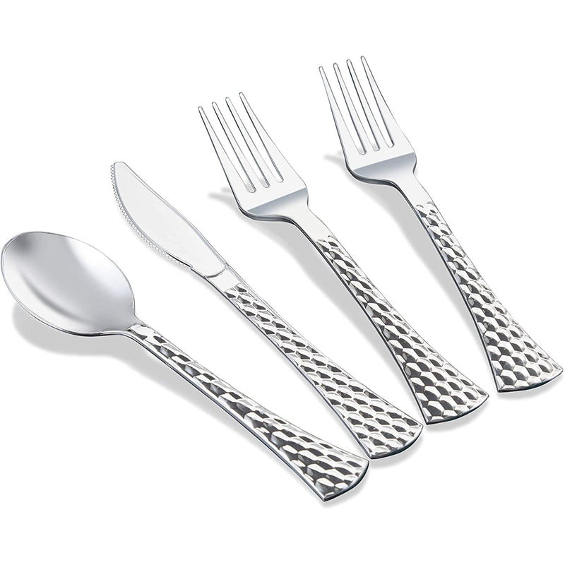 Load image into Gallery viewer, Glamour Collection Extra Heavyweight Disposable Tea Spoons Silver Tablesettings Decorline
