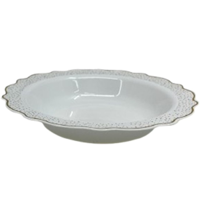 Confetti Collections Soup Bowls White Silver 12 oz Bowls Decorline