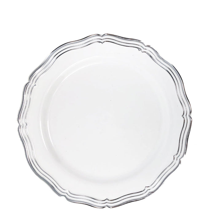 Aristocrat Collections Salad Plate White & Silver 7.5