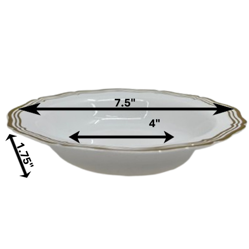 Load image into Gallery viewer, Aristocrat Collection Plastic Soup Bowls White &amp; Gold 7.5 inches Tablesettings Decorline
