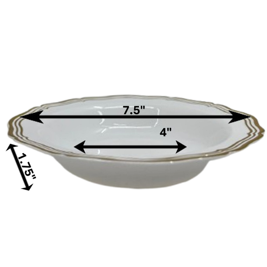 Aristocrat Collection Plastic Soup Bowls White & Gold 7.5 inches Tablesettings Decorline