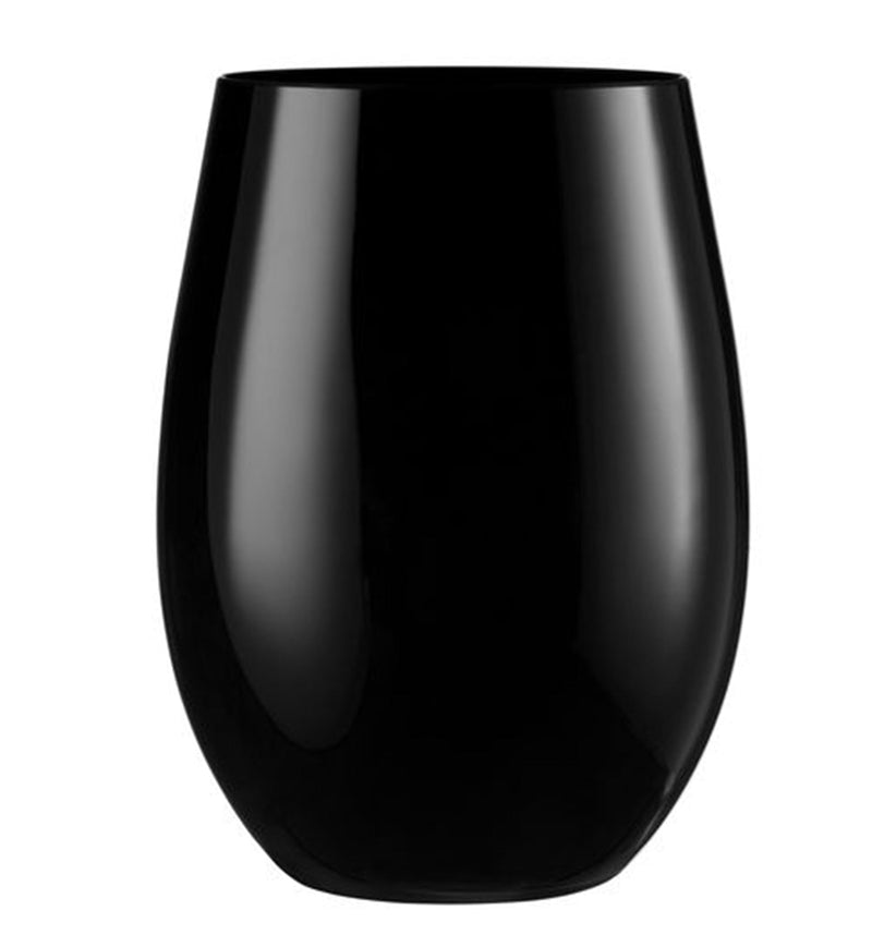 Load image into Gallery viewer, Stemless Plastic Wine Goblet 16oz Black Wine Goblets Decorline
