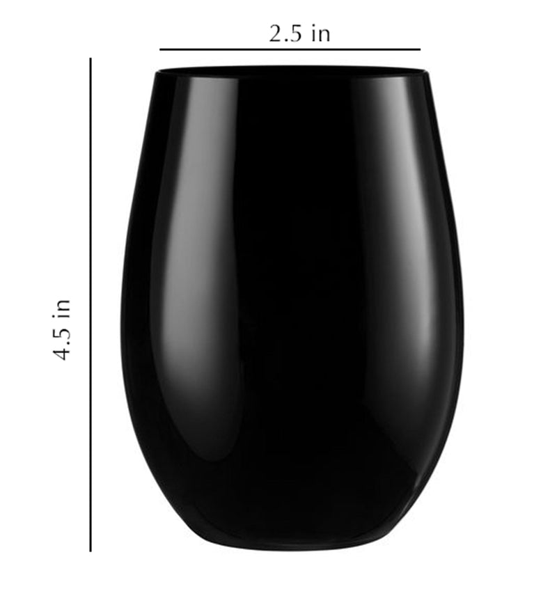 Load image into Gallery viewer, Stemless Plastic Wine Goblet 16oz Black Wine Goblets Decorline
