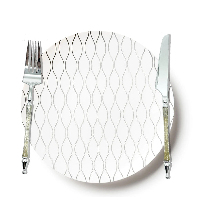 Load image into Gallery viewer, Sophisticated Cutlery 40 pcs Glitter Gold / Silver Top Plastic Tableware Sophisticate
