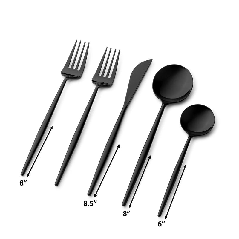 Load image into Gallery viewer, Noble Collection Black Flatware Set Tablesettings Decorline
