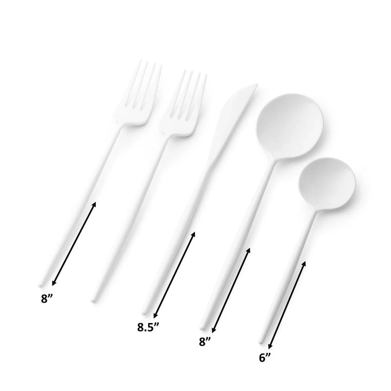 Load image into Gallery viewer, Noble Collection White Flatware Set Tablesettings Decorline
