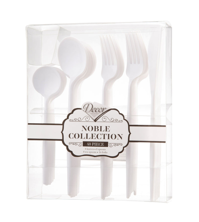 Load image into Gallery viewer, Noble Collection White Flatware Set Tablesettings Decorline
