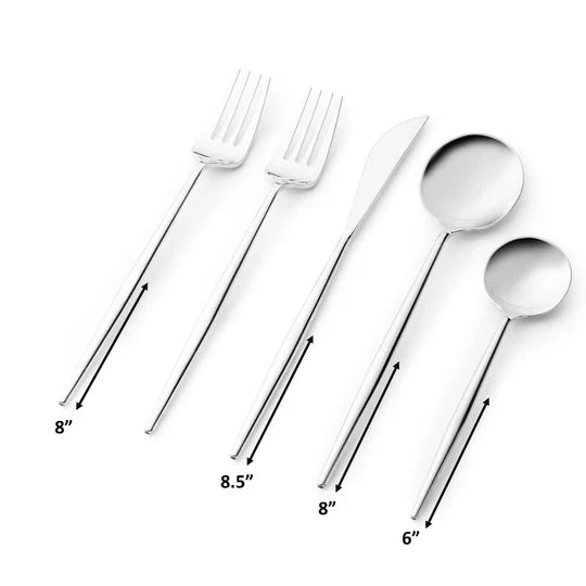 Load image into Gallery viewer, Noble Collection Shiny Silver Flatware Set Tablesettings Decorline
