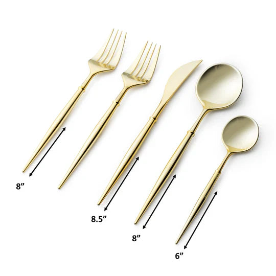 Load image into Gallery viewer, Noble Collection Shiny Gold Flatware Set Tablesettings Decorline
