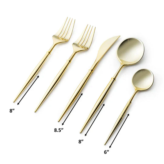 Noble Collection Shiny Gold Flatware Set Tablesettings Decorline