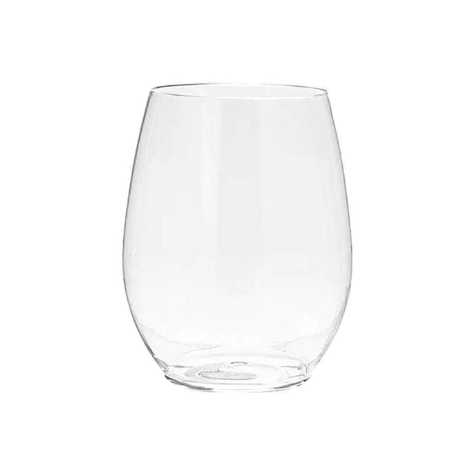 Stemless Clear Plastic Wine Goblet 12oz Wine Goblets Decorline