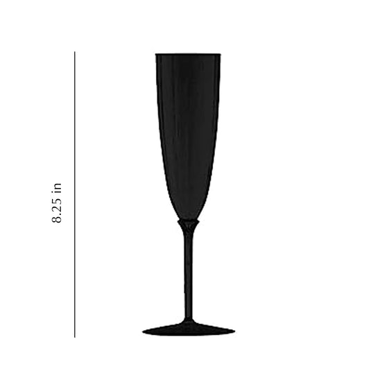 Black Plastic Champagne Cup 6oz Decorline