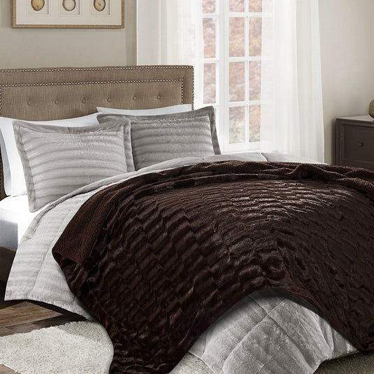 Deco Faux Fur Throw Blanket Collective Chanasya