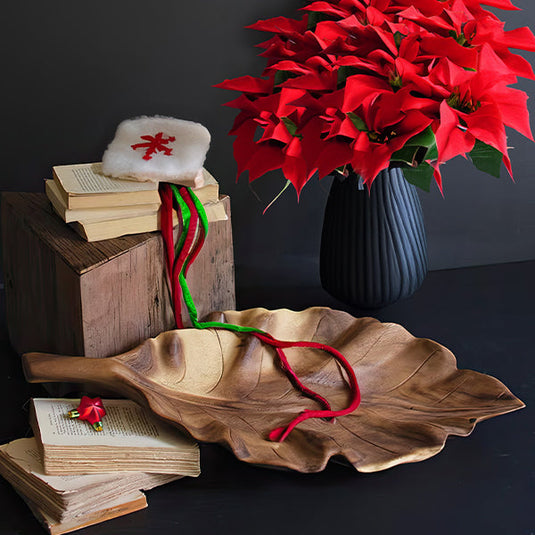 Wooden Teak Leaf Tray Whats trending KAL