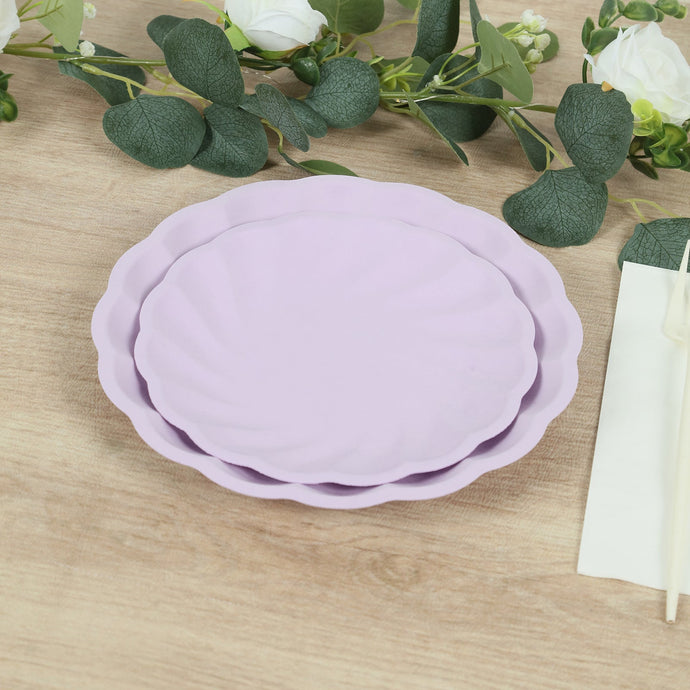 20 Pack Biodegradable Salad Plates in Lavender Lilac  7