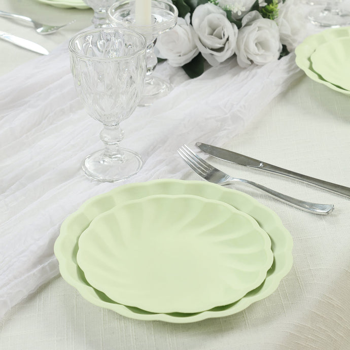 20 Pack Biodegradable Salad Plates in Sage Green  7