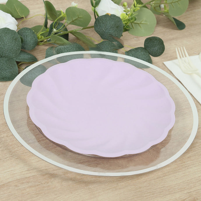 20 Pack Biodegradable Dinner Plates in Lavender Lilac  9