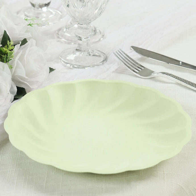 20 Pack Biodegradable Dinner Plates in Sage Green  9