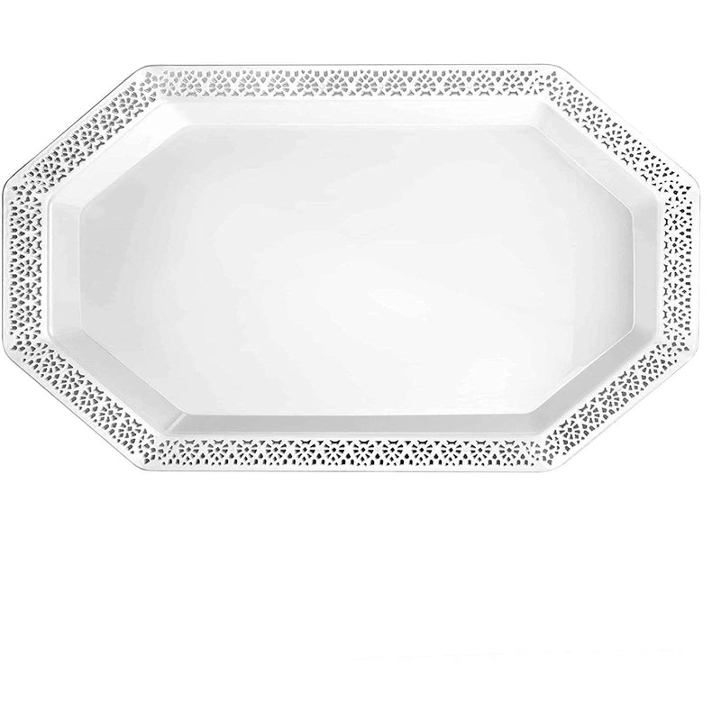 Load image into Gallery viewer, Pearl Lacetagon Heavy Weight Tray 12&quot;X18&quot; Serverware Lillian
