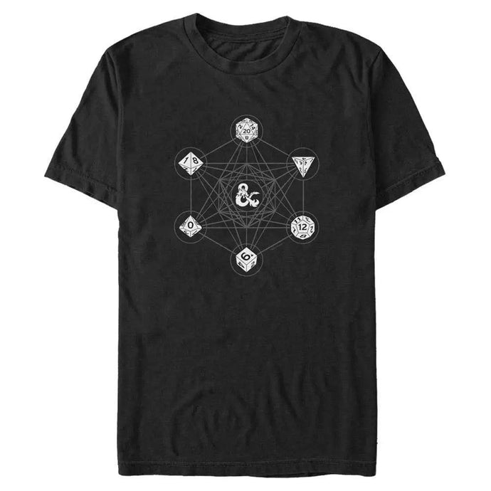 Dungeons and Dragons - 6 Die with Metatron Geometry - T-Shirt Apparel Fifth Sun