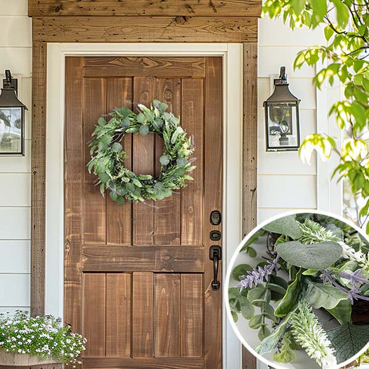 22 Inch Eucalyptus and Fennel Faux Wreath Whats trending SAF