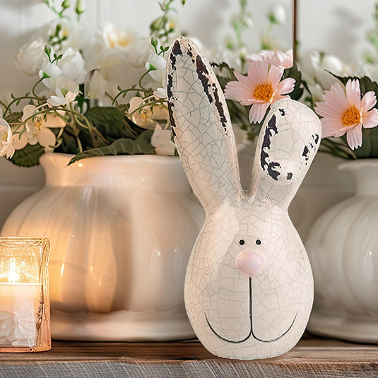 Crackled Finish Easter Bunny Head General TP