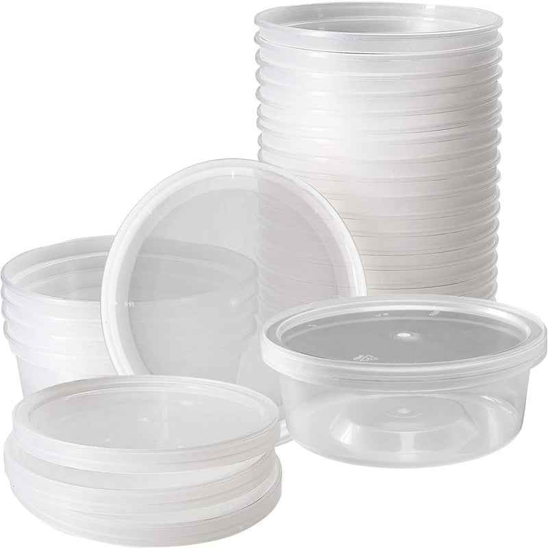 Load image into Gallery viewer, 10oz Light Weight Food Storage Containers With Lids Clear Food Storage &amp; Serving VeZee
