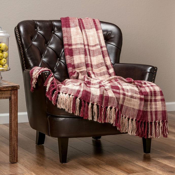 Farmhouse Plaid Throw Blanket Gift Chanasya