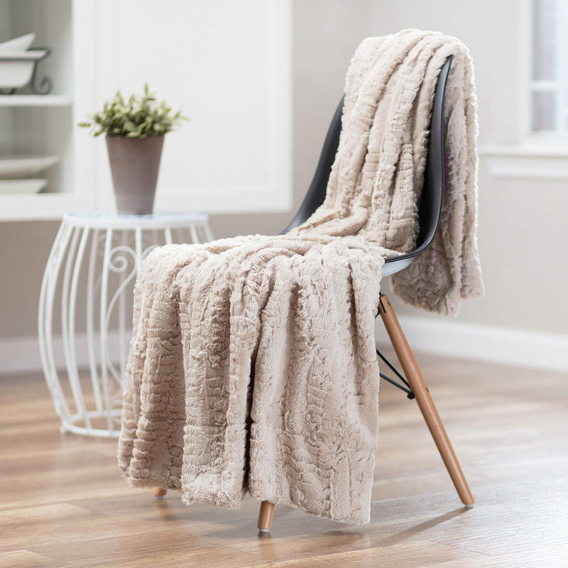 Load image into Gallery viewer, Modern Textured Faux Fur Throw Blanket Collective Chanasya
