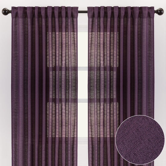 Faux Belgian Flax Solid Curtains Collective Chanasya