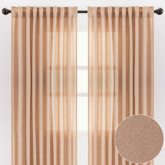 Faux Belgian Flax Solid Curtains Collective Chanasya