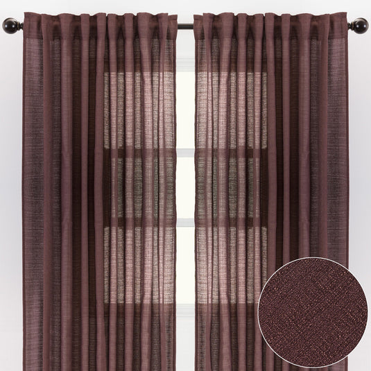 Faux Belgian Flax Solid Curtains Collective Chanasya