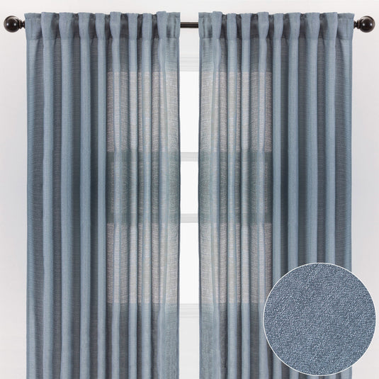 Faux Belgian Flax Solid Curtains Collective Chanasya