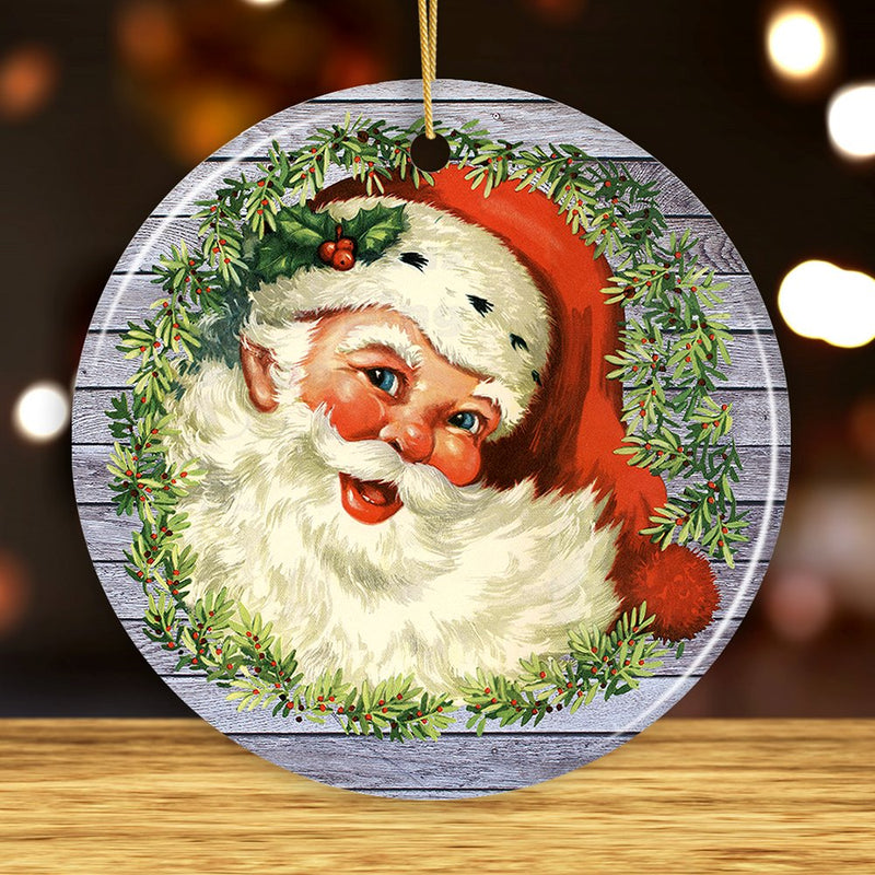 Load image into Gallery viewer, Victorian Santa Round Christmas Ornament Gift OrnamentallyYou
