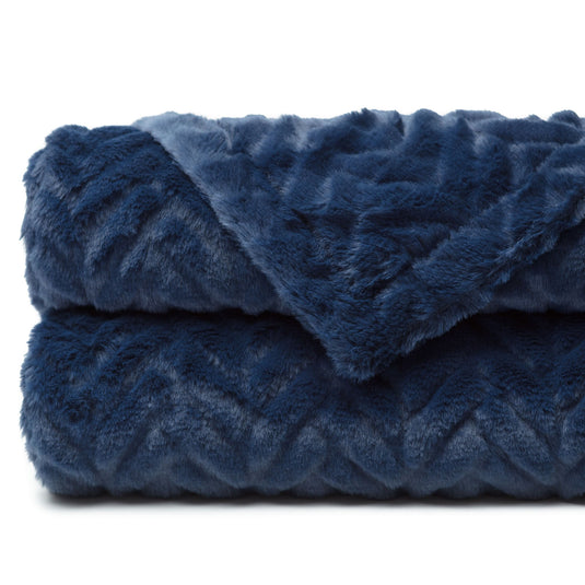 Embossed Faux Fur Throw Blanket Gift Chanasya