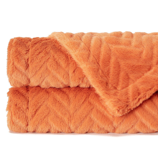 Embossed Faux Fur Throw Blanket Gift Chanasya