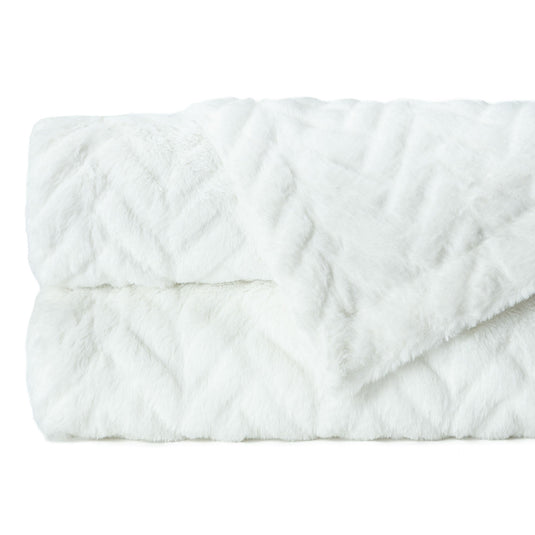 Embossed Faux Fur Throw Blanket Gift Chanasya