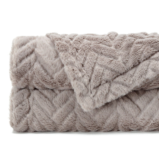 Embossed Faux Fur Throw Blanket Gift Chanasya