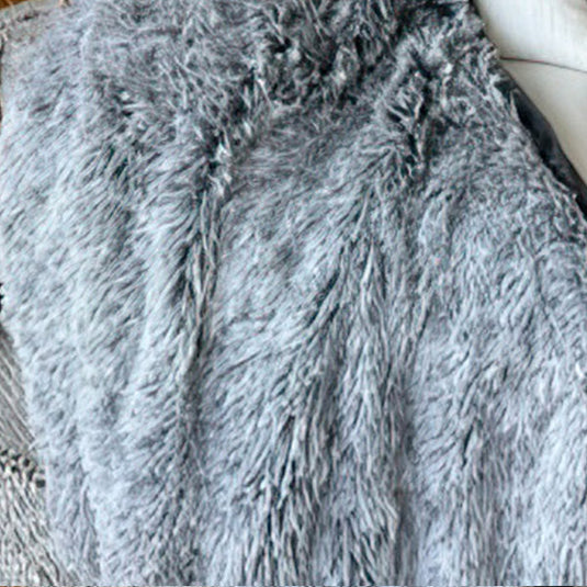 Faux Fur Gray Ombre Throw Blanket Gift Chanasya