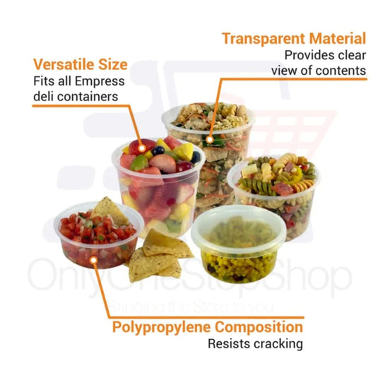 BULK Lightweight Clear Plastic Round Deli Container with Lids 16oz Food Storage & Serving VeZee