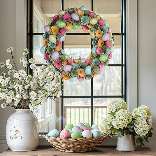 Rosette Easter Egg Wreath Whats trending TP