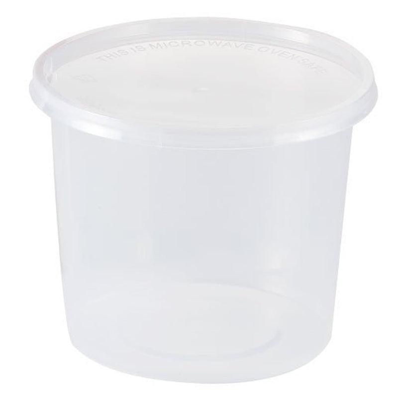 Load image into Gallery viewer, 25 oz Light Weight Food Storage Container Round Clear Food Storage &amp; Serving VeZee
