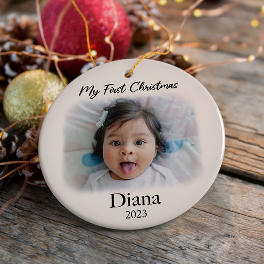 Custom Christmas Portrait Ornament, Personalized Uploaded Photo Gift Gift OrnamentallyYou