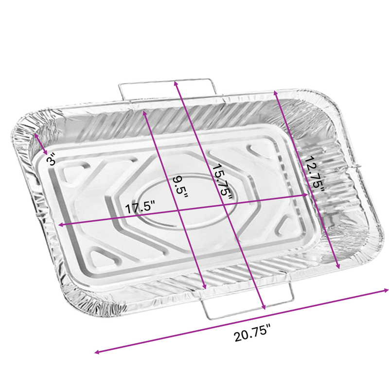 Load image into Gallery viewer, *WHOLESALE* Disposable Aluminum 2.75X12.75X3 in. Full Size Pans with Handle Rack 50ct /Case Full Size Pans VeZee
